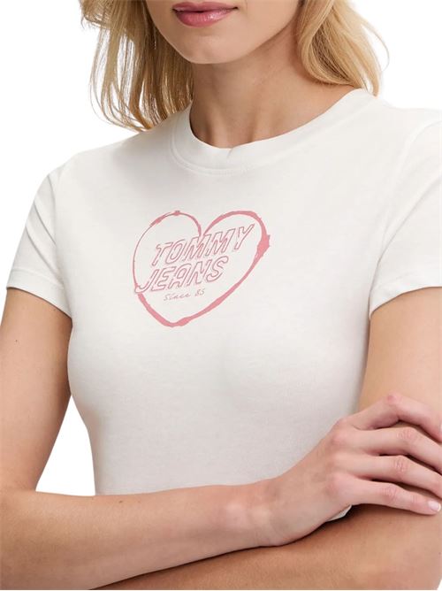 T-shirt bianca in cotone Tommy Jeans | DW0DW21390YBL